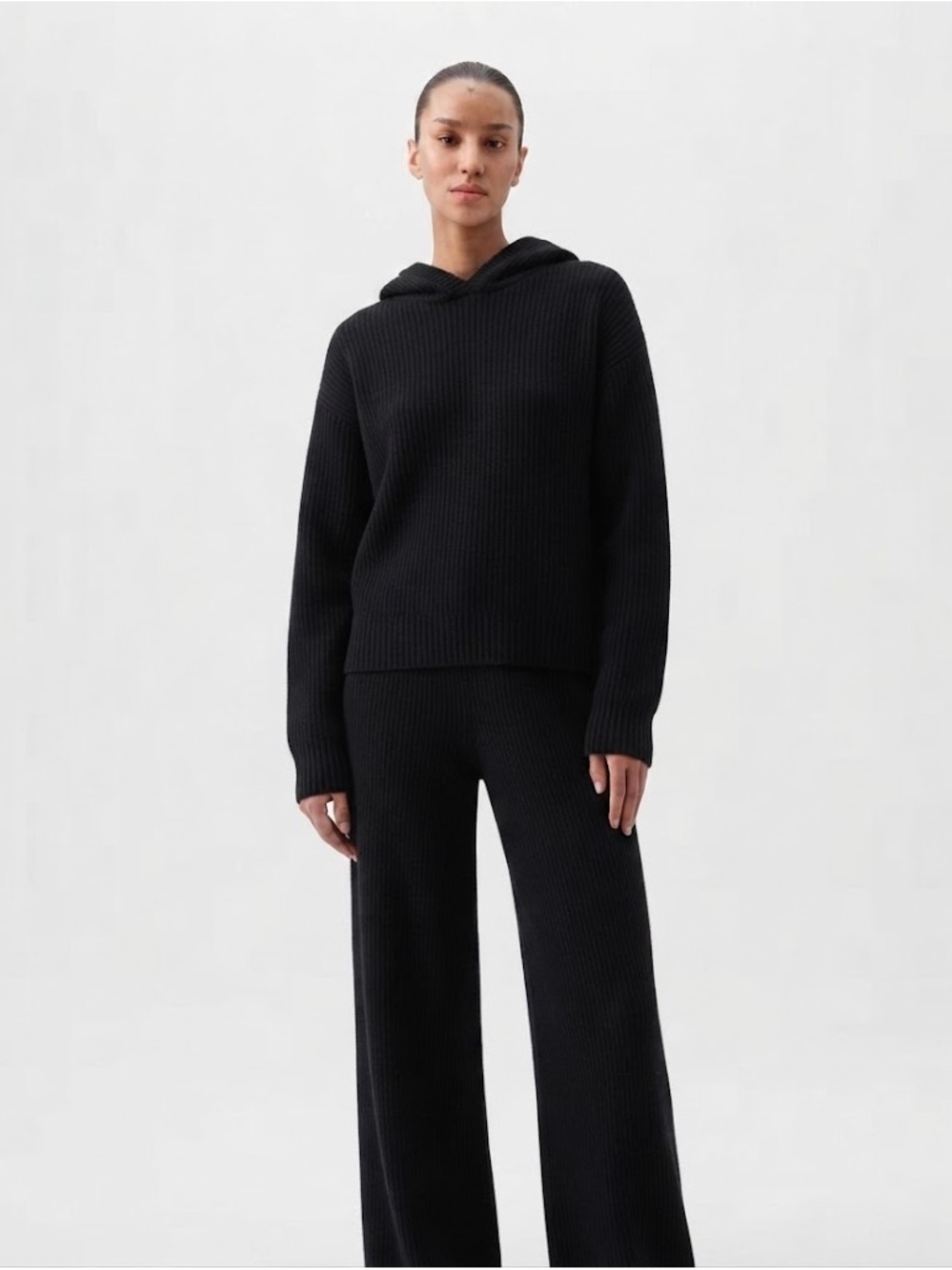 Gap CashSoft Shaker-Stitch Sweater Hoodie and Sweatpants 2pc Set